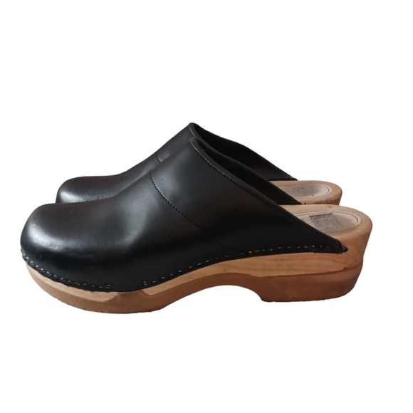 Source Unknown Shoes Mens Black Leather Work Clogs Like Danskos